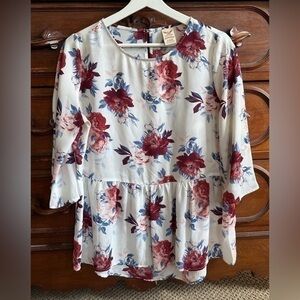 Faded glory floral blouse